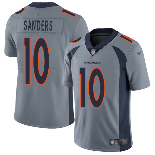 Men Denver Broncos #10 Emmanuel Sanders Limited Silver Inverted Legend Football NFL Jersey->denver broncos->NFL Jersey